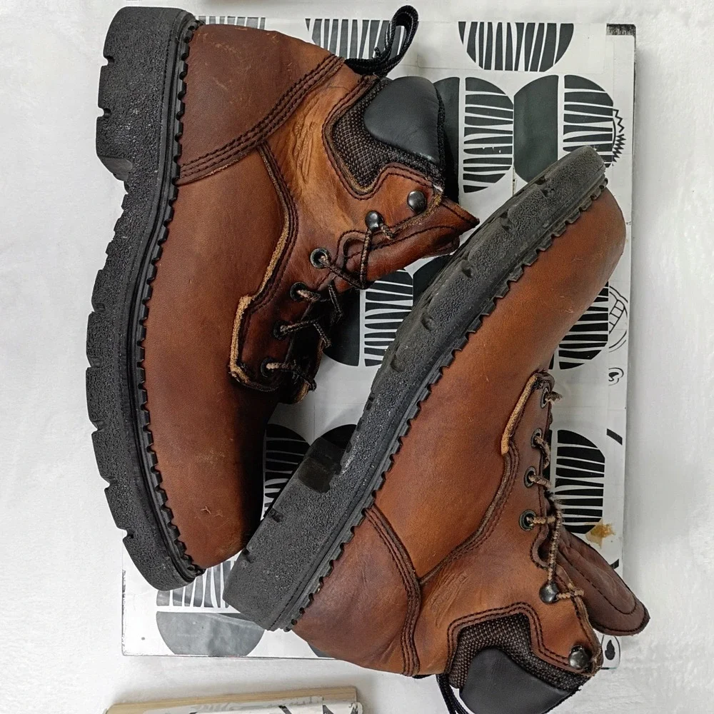 RedWing 2326 Mens Brown Leather Steel Toe EH Work Boots Made in USA Size 8‎ B